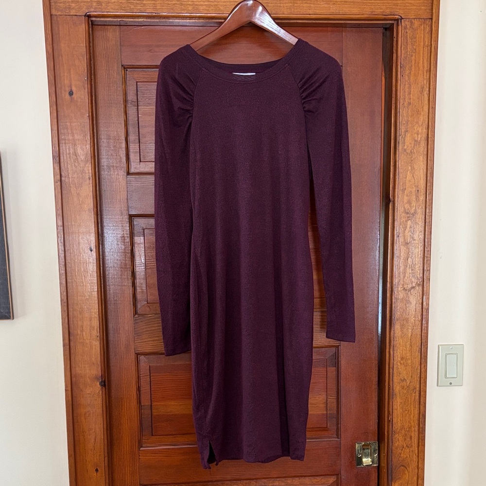 Motherhood maternity Deep Burgundy Long Sleeve Dress